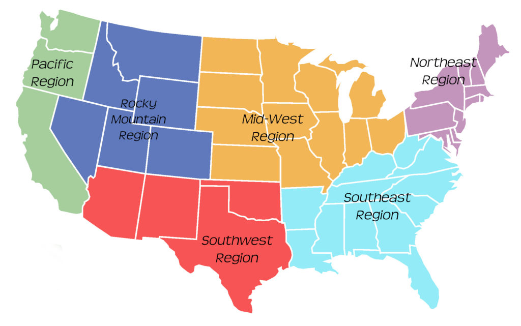 image of US Region Map